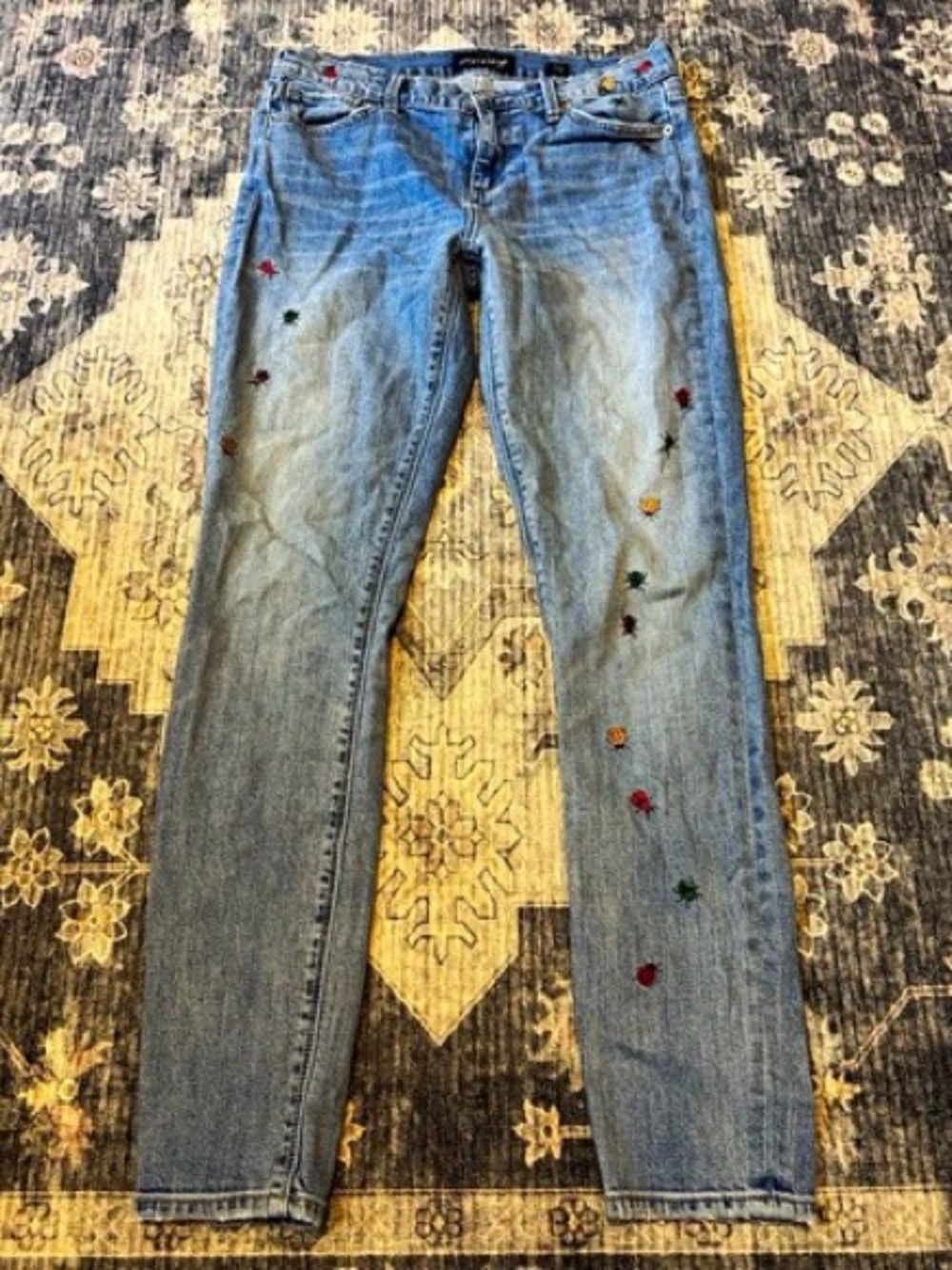 Lucky Brand Light Blue Embroidered Skinny Jeans